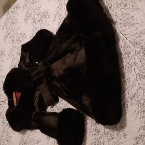 Coat 70s FAUX FUR Hippie Jacket Boho Long 1970s Hipster Bohemian brown S